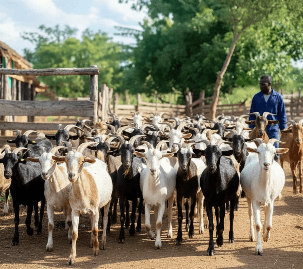 Cows in a pasture under a blue sky